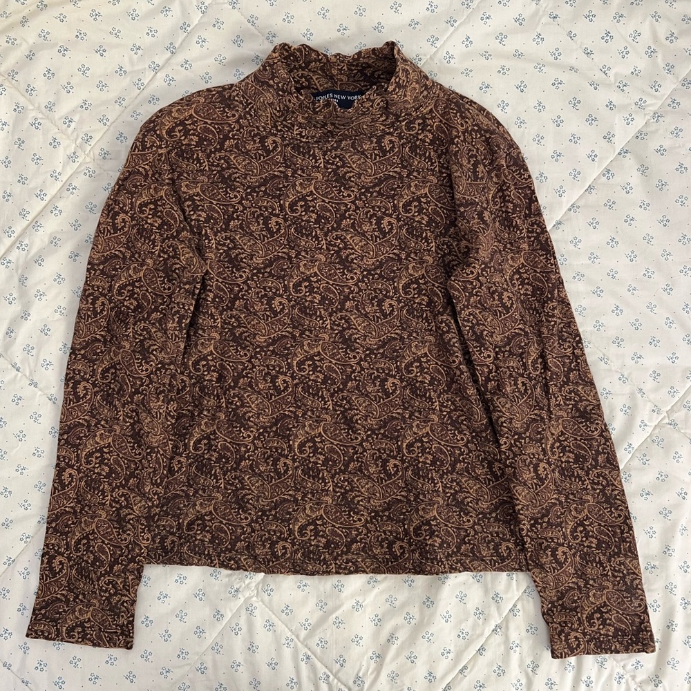 Jones New York Cotton Mock Neck